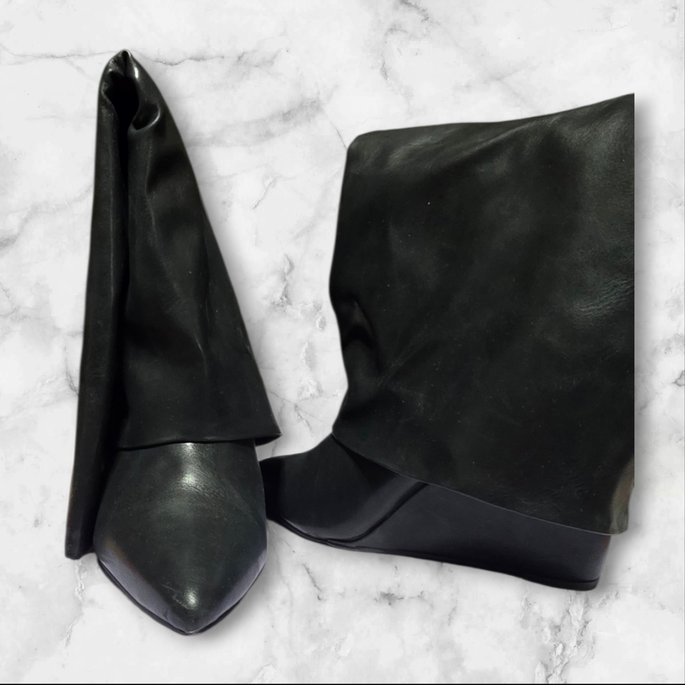 Madden Girl Black Wedge Boots
